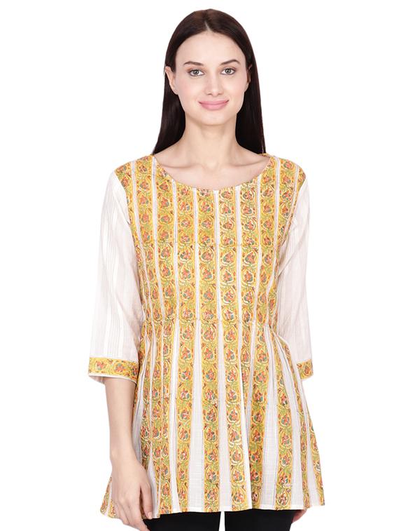 block printed a-line kurti - 16439558 - Zoom Image - 1