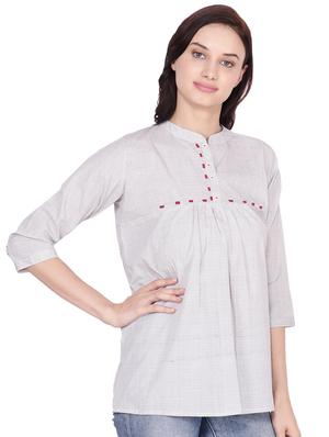 embroidered a-line kurti - 16439560 - Standard Image - 2