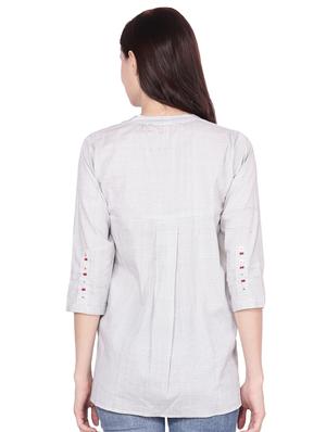embroidered a-line kurti - 16439560 - Standard Image - 3