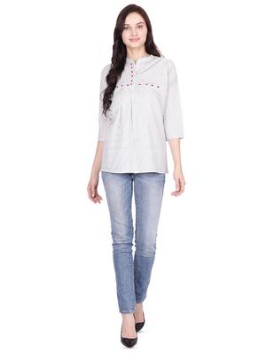 embroidered a-line kurti - 16439560 - Standard Image - 4