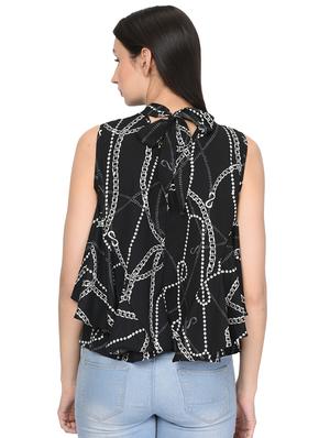 choker neck scarf print top - 16439579 - Standard Image - 3