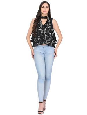choker neck scarf print top - 16439579 - Standard Image - 4