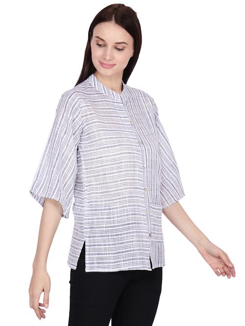 striped printed straight kurti - 16440164 - Standard Image - 1