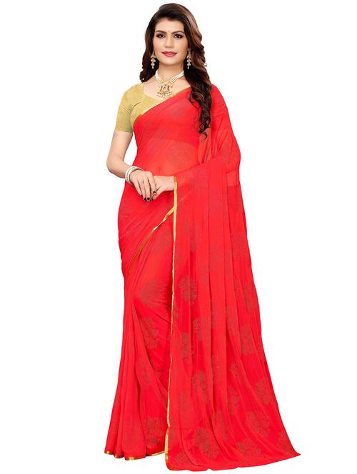 floral motifs embellished saree with blouse - 16440311 - Standard Image - 1