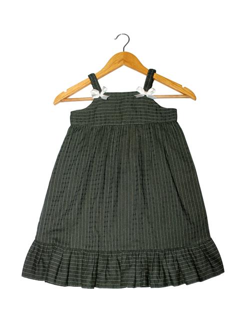 bow patched shoulder strap frock - 16440501 - Standard Image - 1