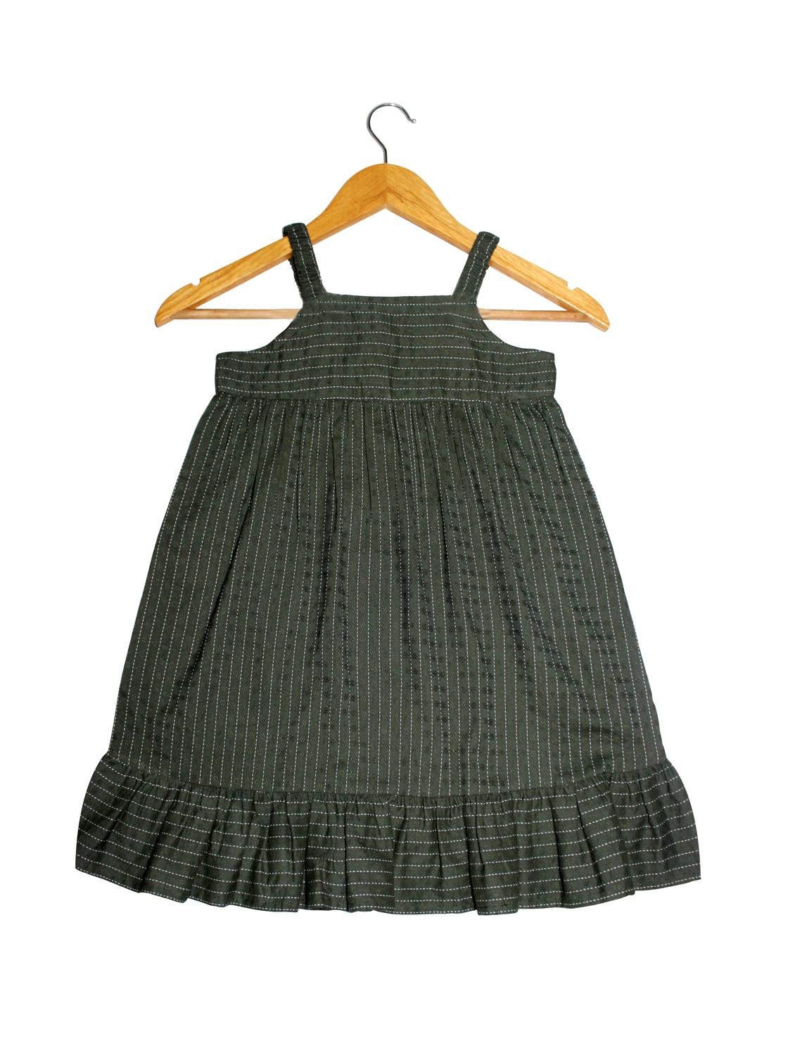 bow patched shoulder strap frock - 16440501 - Zoom Image - 2