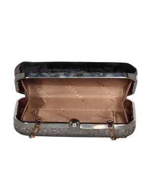 gold leatherette (pu) box clutch - 16440944 - Standard Image - 3