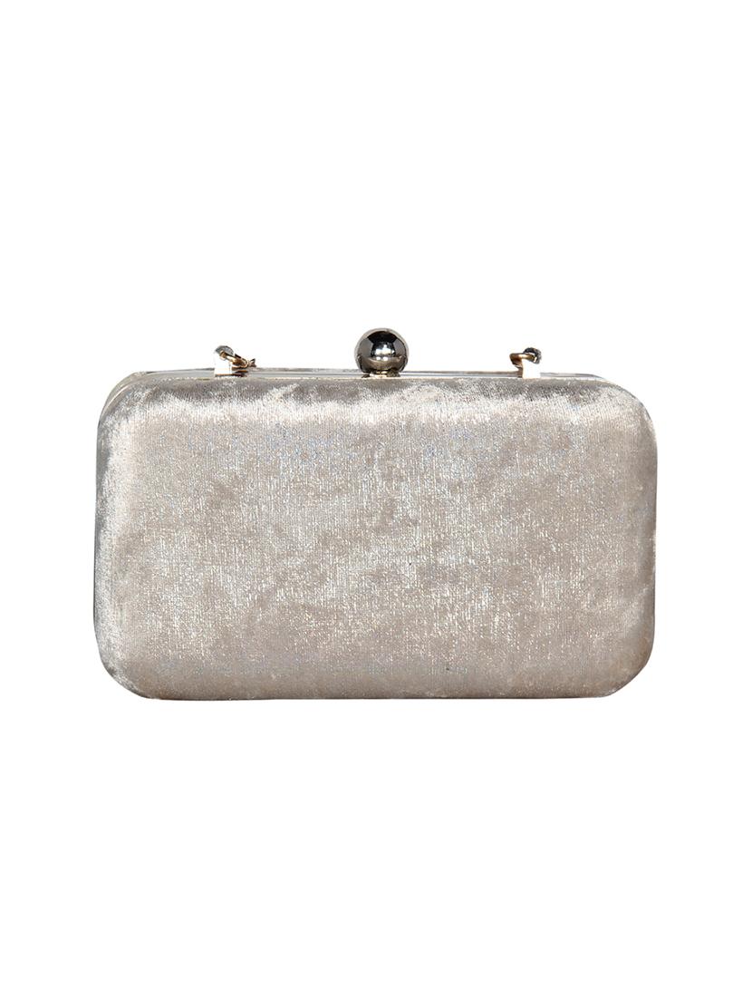 gold leatherette (pu) box clutch - 16440945 - Zoom Image - 2