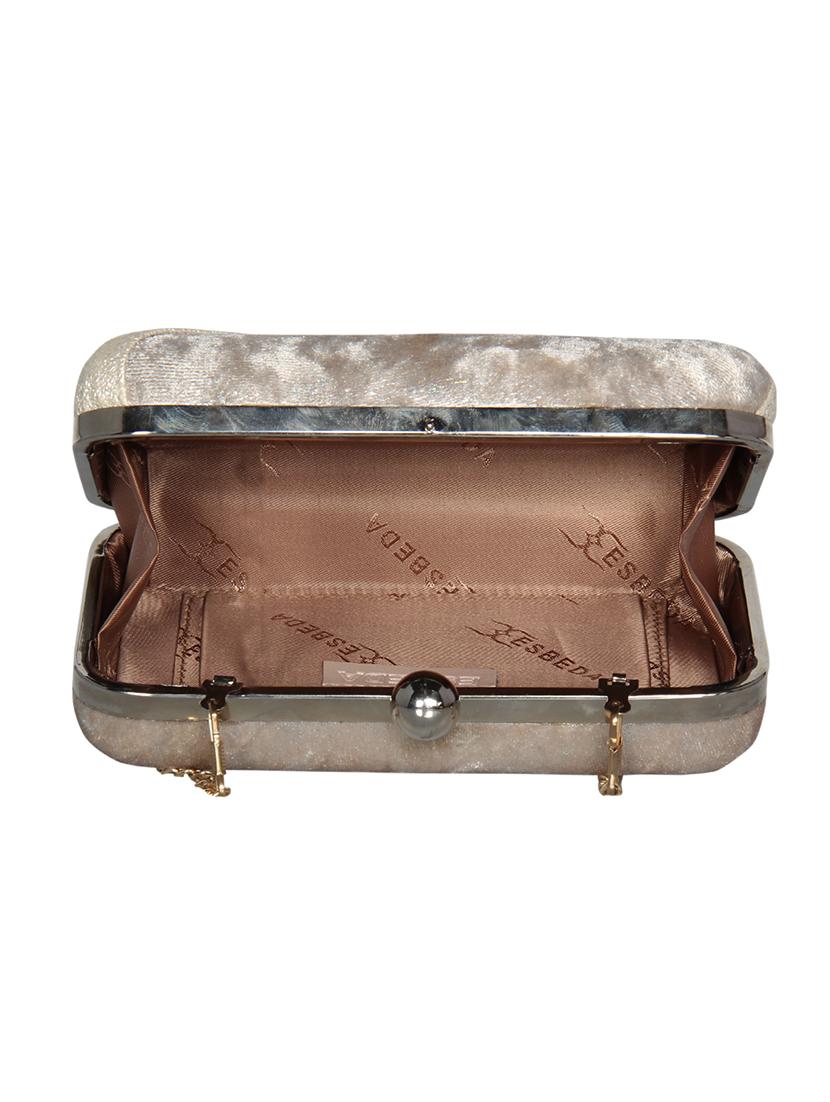 gold leatherette (pu) box clutch - 16440945 - Zoom Image - 3