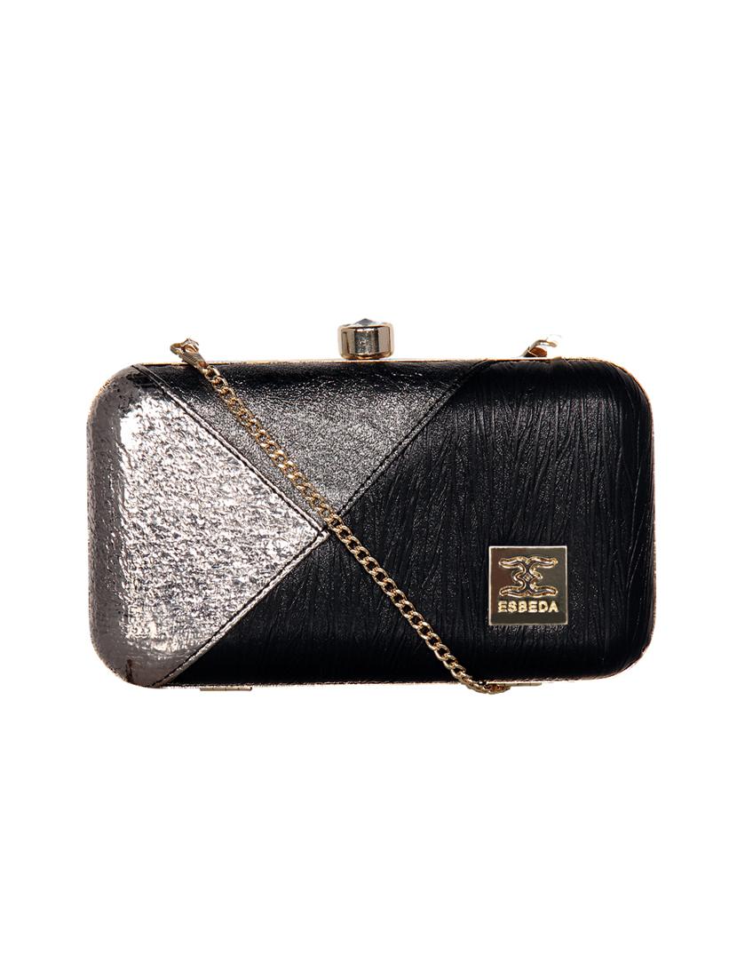 black leatherette (pu) box clutch - 16440957 - Zoom Image - 1