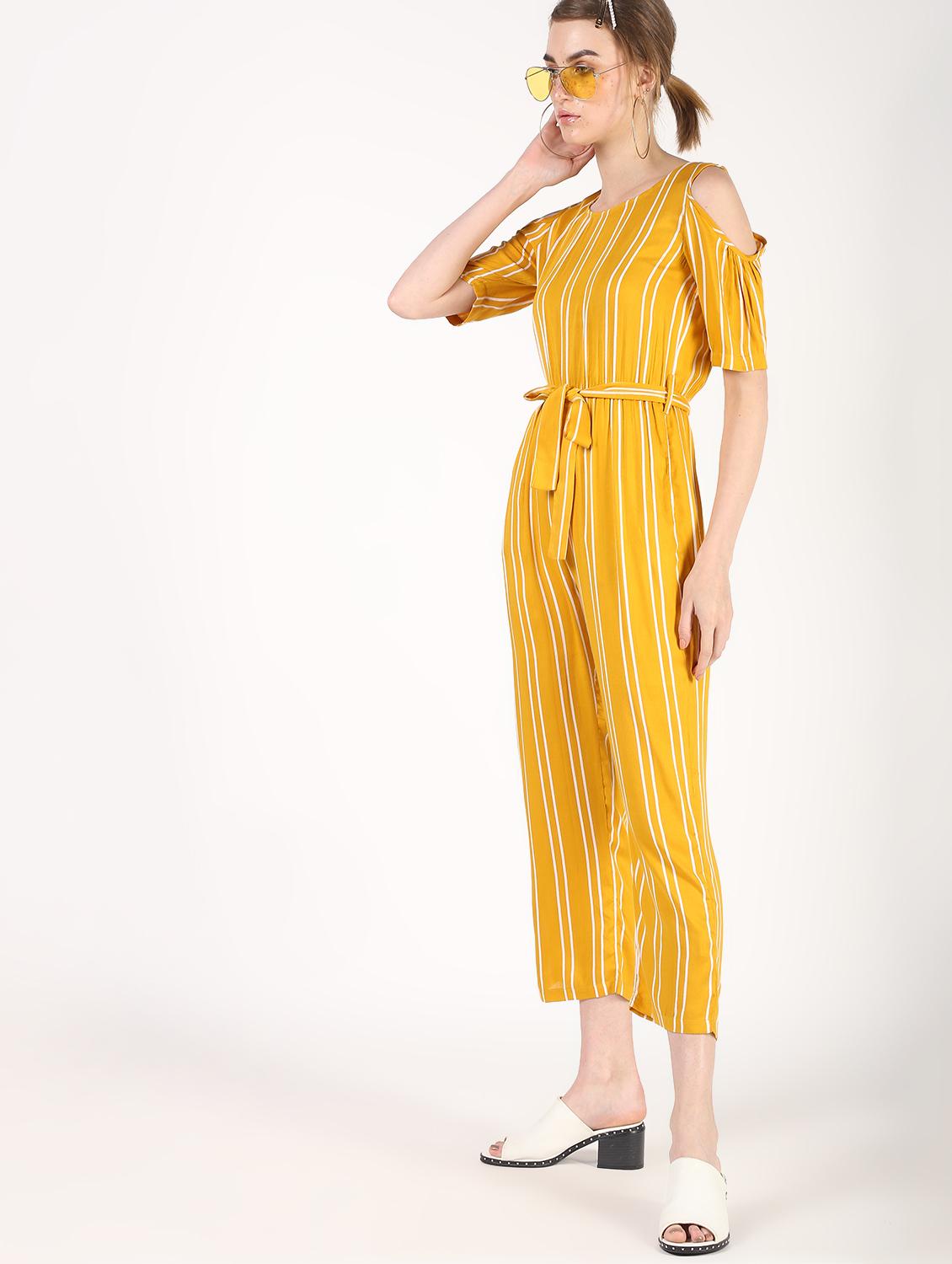 tie front striped jumpsuit - 16441096 - Zoom Image - 1