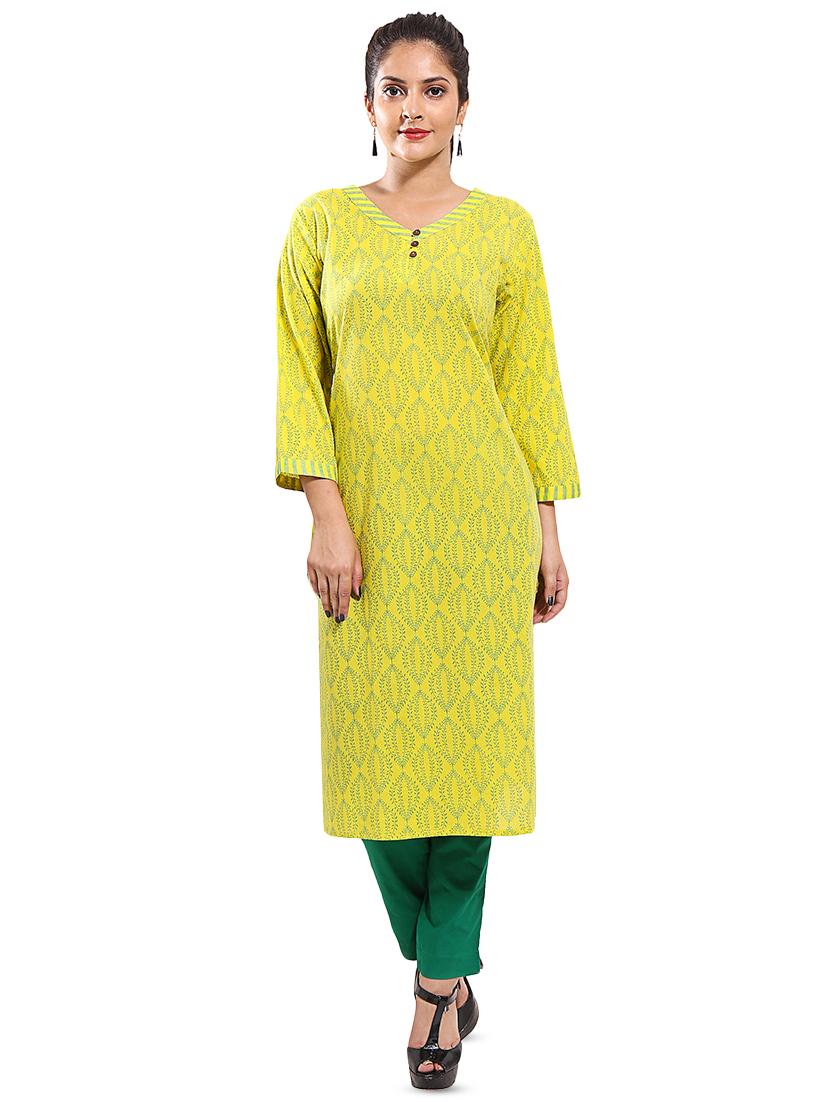 printed straight kurta - 16441137 - Zoom Image - 1