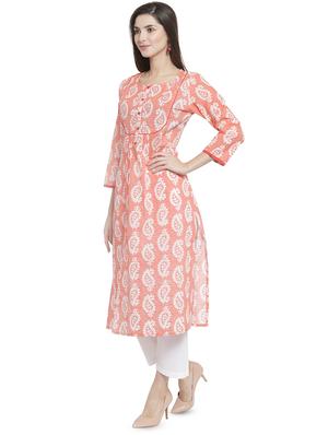 paisley printed straight kurta - 16441167 - Standard Image - 2