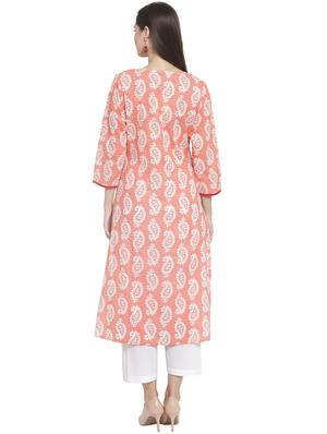 paisley printed straight kurta - 16441167 - Standard Image - 3