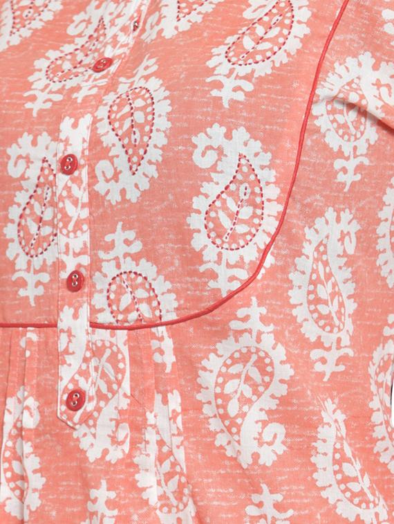 paisley printed straight kurta - 16441167 - Zoom Image - 4