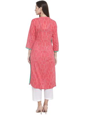 printed straight kurta - 16441183 - Standard Image - 3