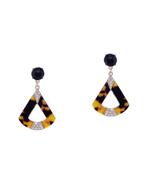 yellow metal drop earring - 16441610 - Standard Image - 1