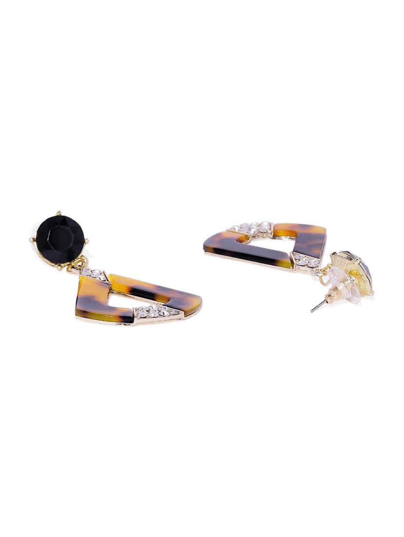 yellow metal drop earring - 16441610 - Zoom Image - 2