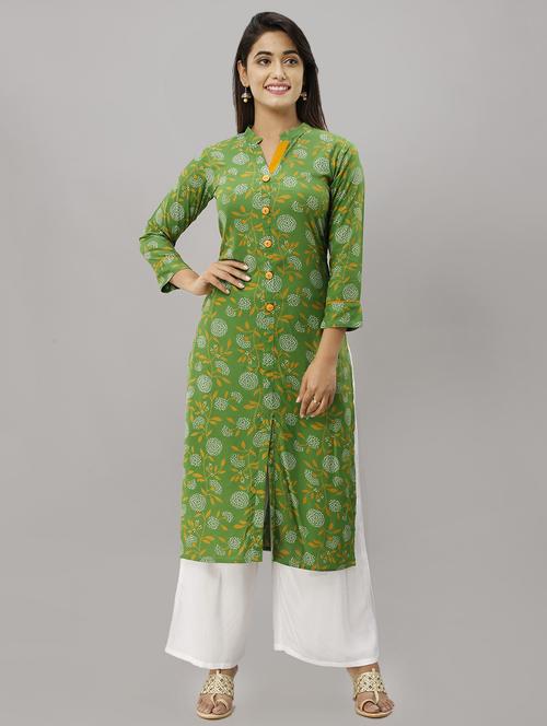 floral printed straight kurta - 16442136 - Standard Image - 1