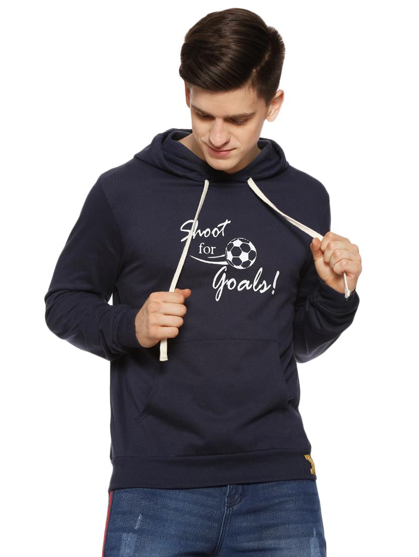 blue typographic chest print sweatshirt - 16442821 - Zoom Image - 1