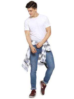 blue side taped ripped denim jeans - 16442964 - Standard Image - 4