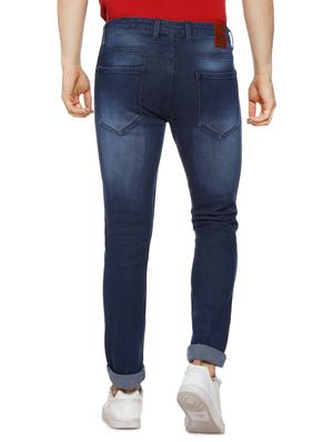blue light washed side taped ripped denim jeans - 16442966 - Standard Image - 3