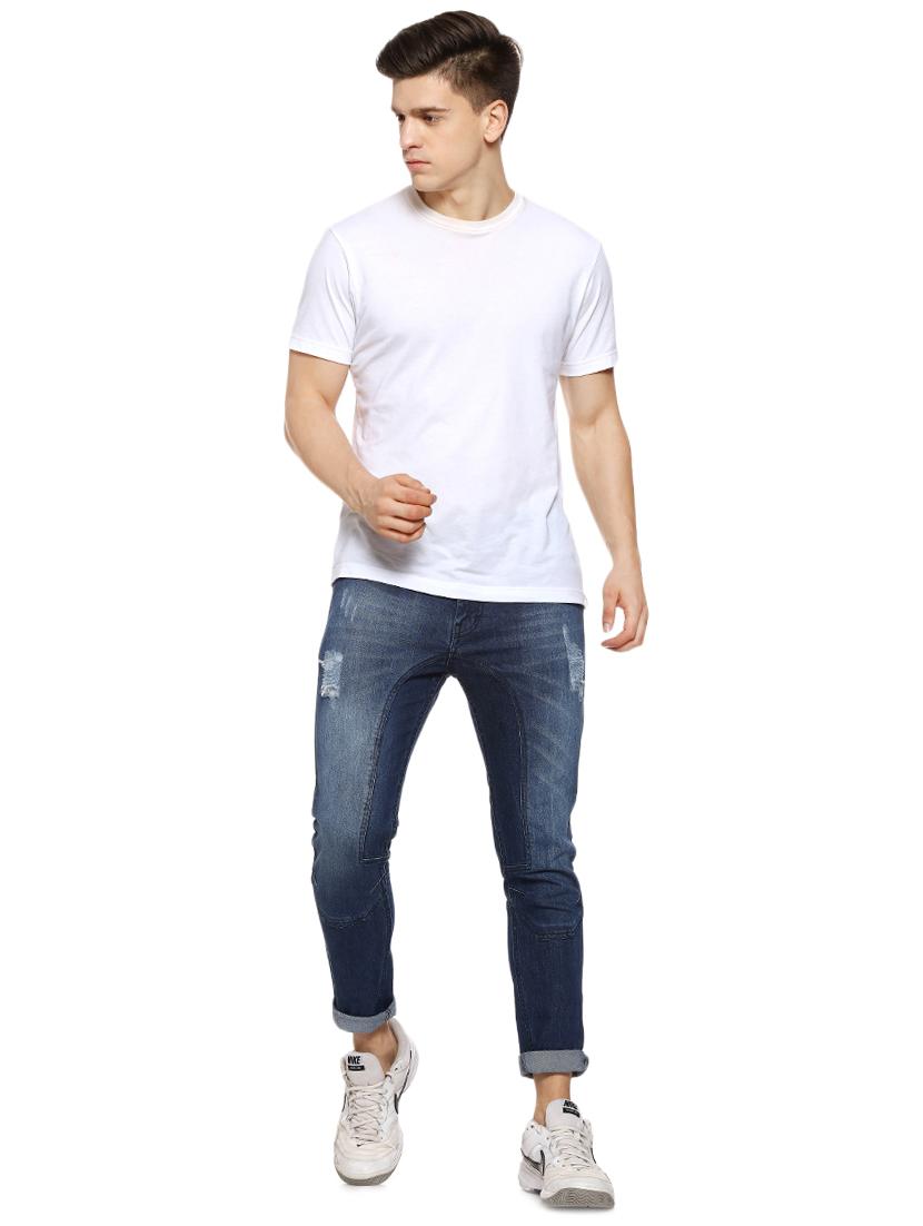 blue light washed ripped denim jeans - 16442967 - Zoom Image - 4