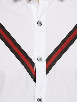 white taped casual shirt - 16442976 - Standard Image - 5