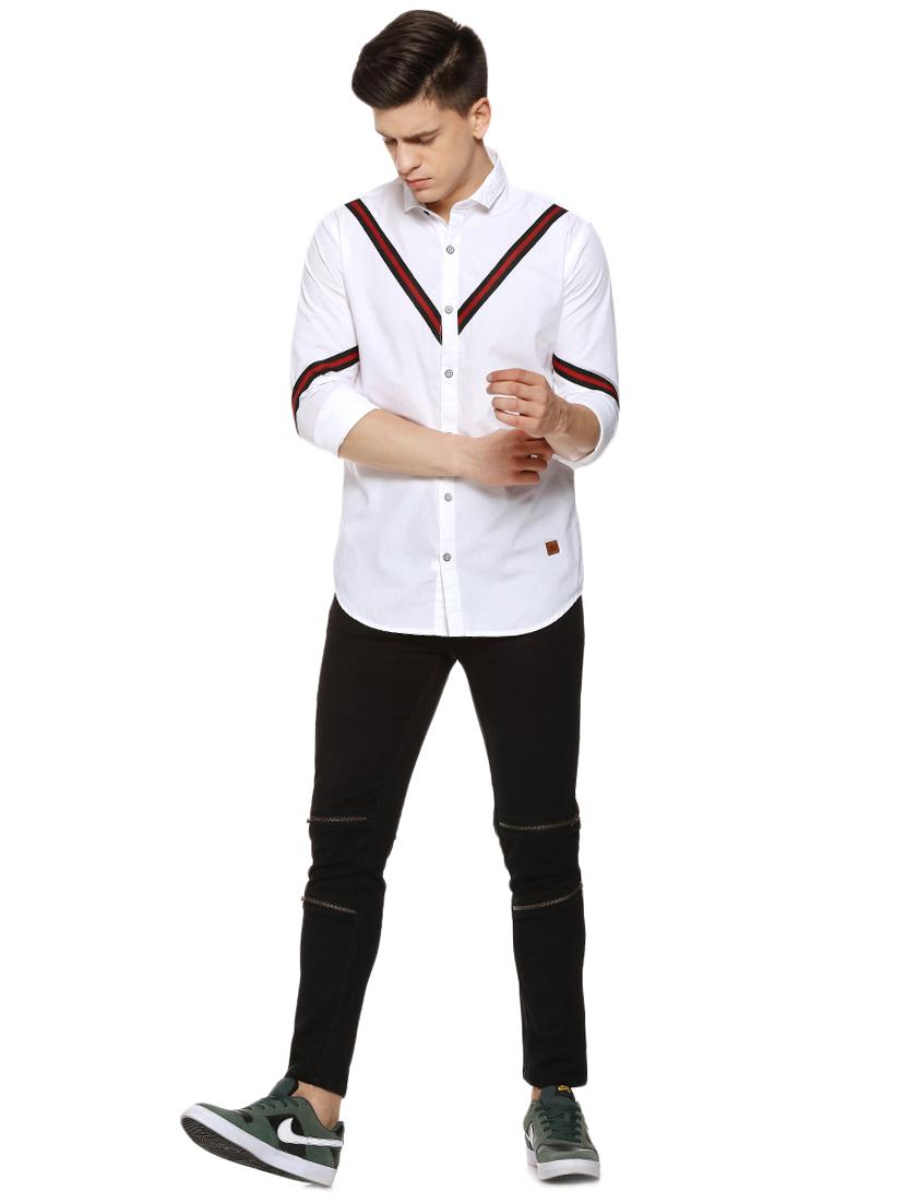 white taped casual shirt - 16442976 - Zoom Image - 4