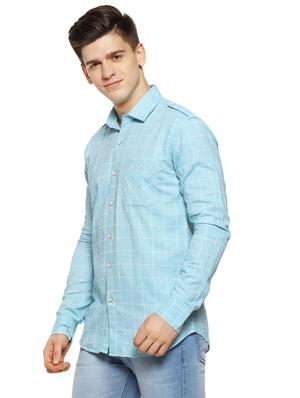 blue checkered casual shirt - 16442980 - Standard Image - 2