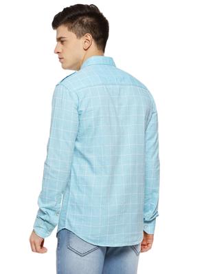 blue checkered casual shirt - 16442980 - Standard Image - 3
