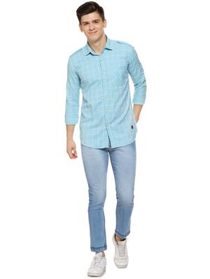 blue checkered casual shirt - 16442980 - Standard Image - 4