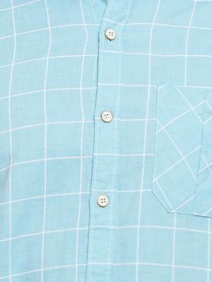 blue checkered casual shirt - 16442980 - Standard Image - 5