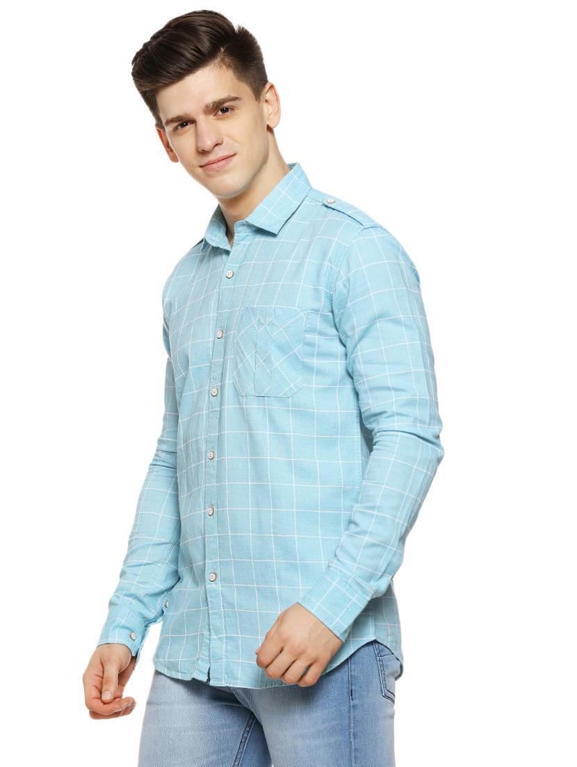 blue checkered casual shirt - 16442980 - Zoom Image - 2