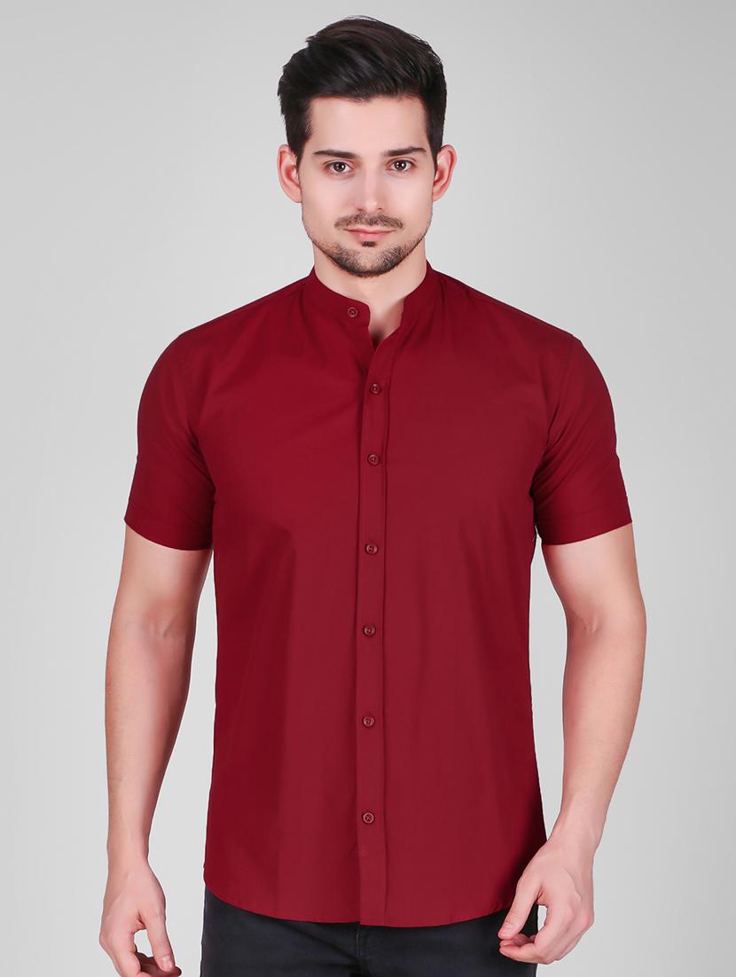 red solid casual shirt - 16443072 - Zoom Image - 1