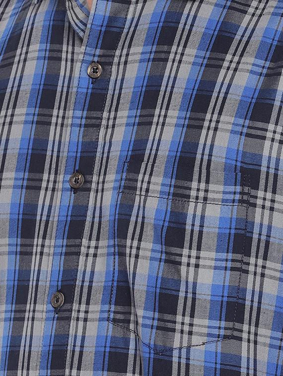 blue checkered casual shirt - 16443726 - Zoom Image - 5