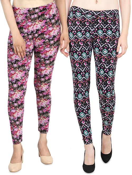 set of 2 printed leggings - 16444576 - Very Small Image - 1