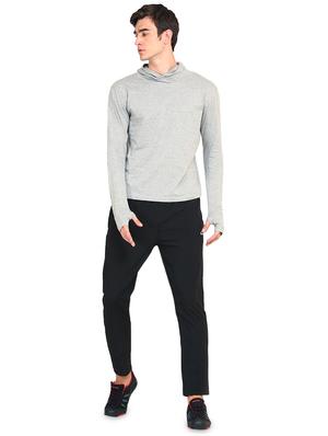 grey solid hooded t-shirt - 16445003 - Standard Image - 4
