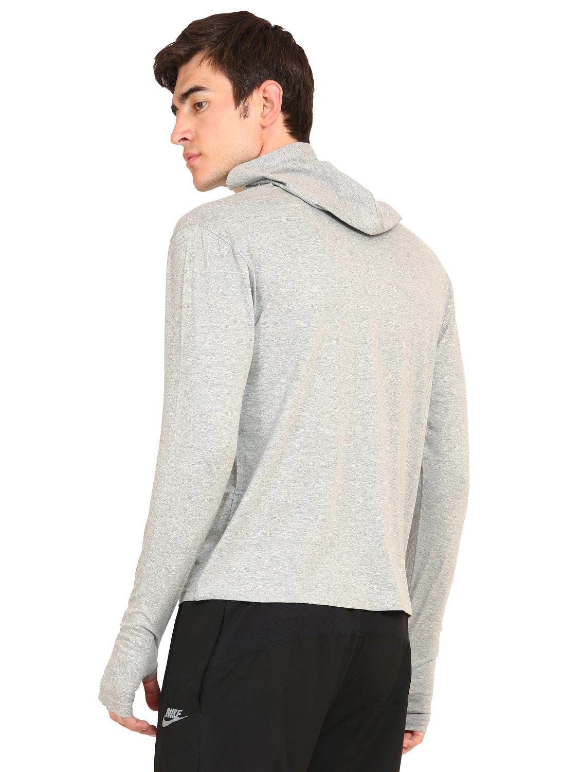 grey solid hooded t-shirt - 16445003 - Zoom Image - 3