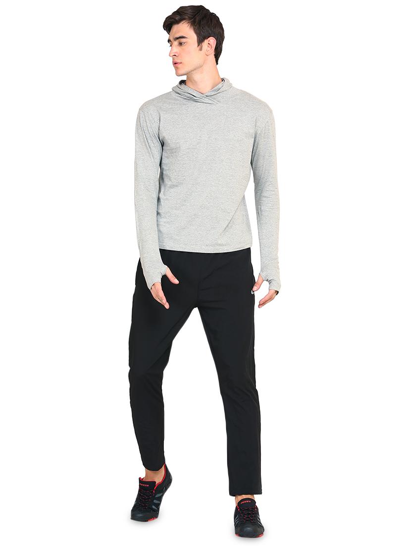 grey solid hooded t-shirt - 16445003 - Zoom Image - 4