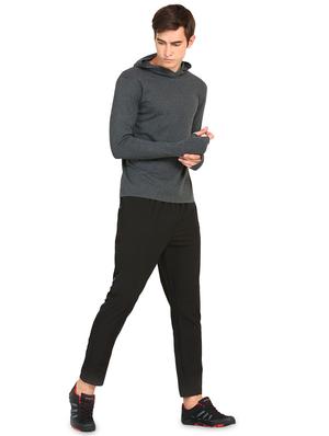 grey solid hooded t-shirt - 16445004 - Standard Image - 4