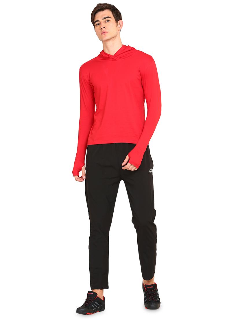 red solid hooded t-shirt - 16445005 - Zoom Image - 4