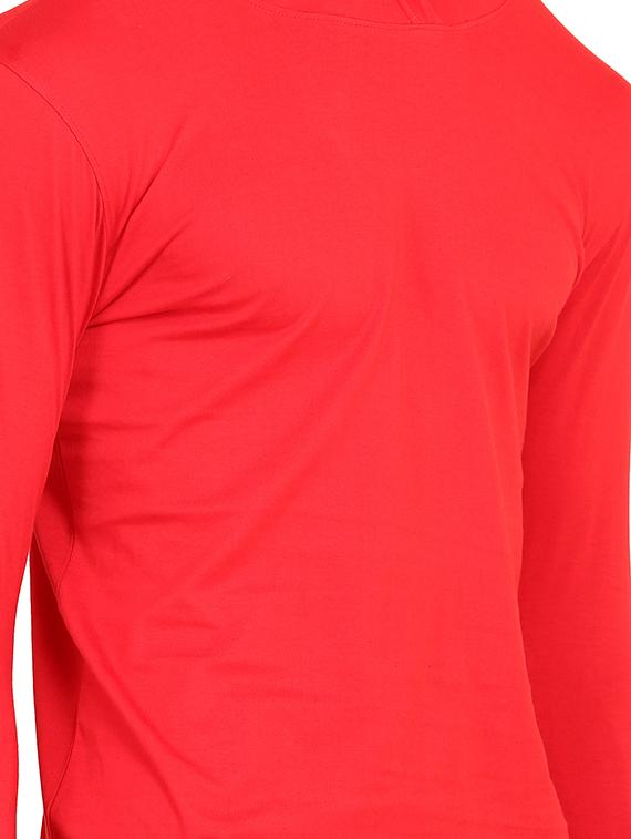 red solid hooded t-shirt - 16445005 - Zoom Image - 5
