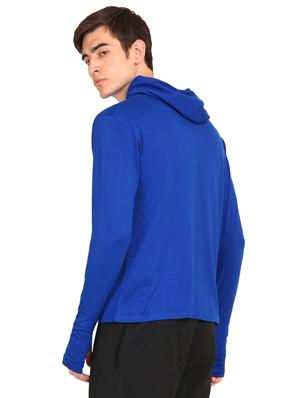 royal blue solid hooded t-shirt - 16445006 - Standard Image - 3