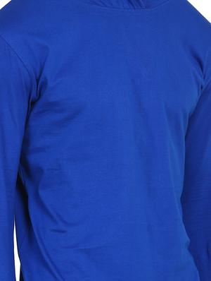 royal blue solid hooded t-shirt - 16445006 - Standard Image - 5