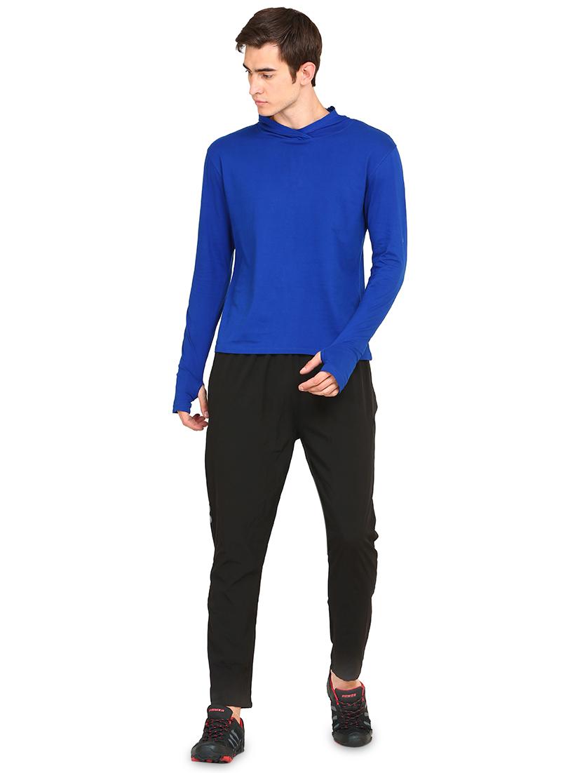 royal blue solid hooded t-shirt - 16445006 - Zoom Image - 4