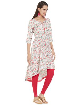 floral printed high-low kurta - 16445057 - Standard Image - 2