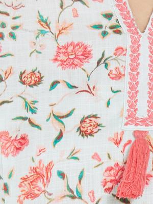 floral printed high-low kurta - 16445057 - Standard Image - 4