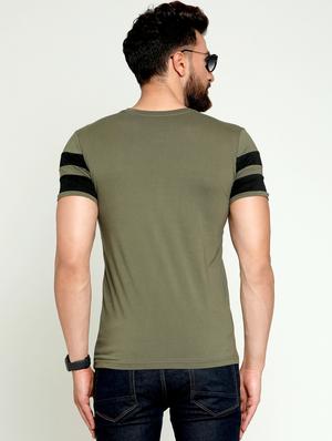 olive green striped t-shirt - 16445110 - Standard Image - 3