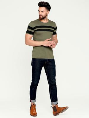 olive green striped t-shirt - 16445110 - Standard Image - 4